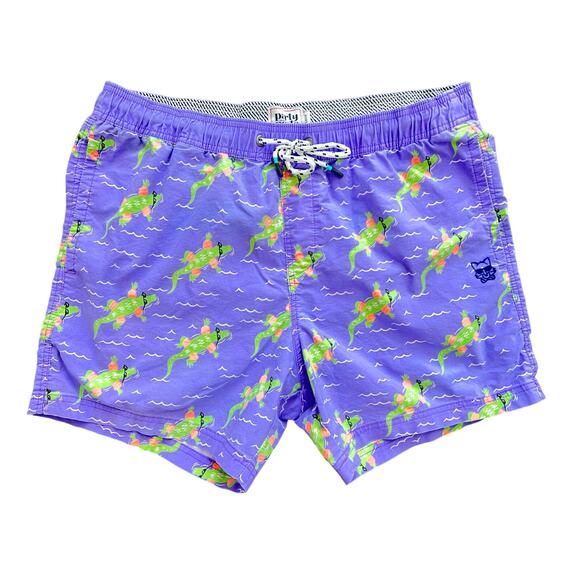 Party Pants Purple Men's Swim Board Shorts Trunks Lazy River Alligator Gator XL - Picture 1 of 4